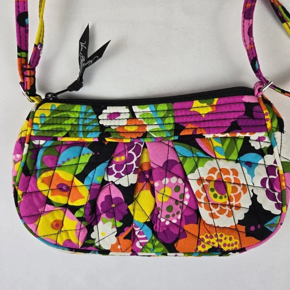 Vera Bradley Frannie Crossbody Bag In Va Va Blooms Pattern Adjustable Strap